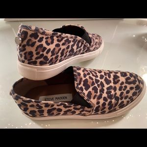 Steve Madden leopard print slip on sneakers
